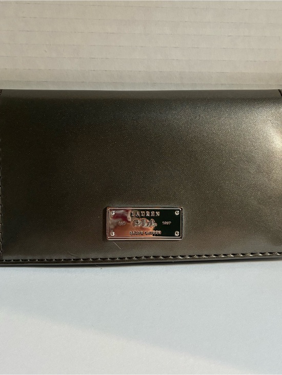 Lauren Ralph Lauren Handbags - Lauren Ralph Lauren Silver Leather Continental Wallet with Logo Plate